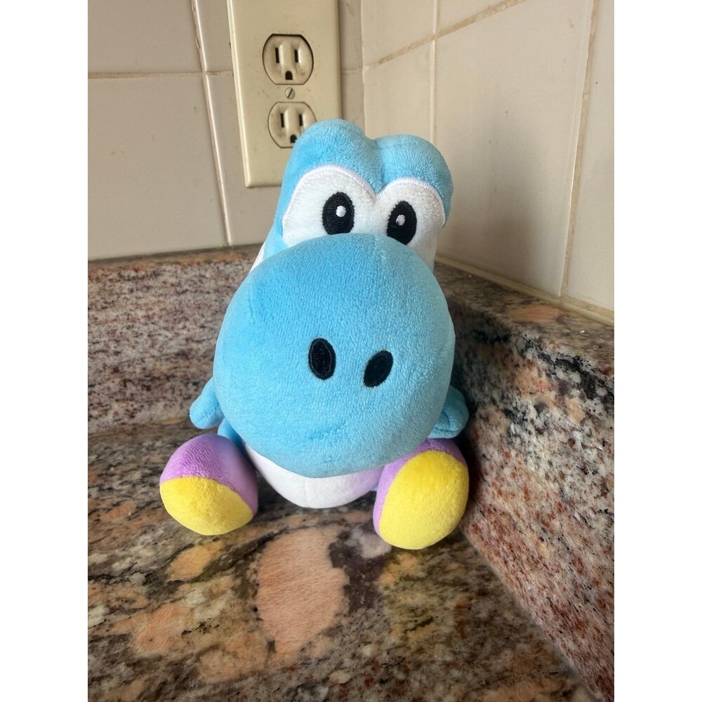 GENUINE Super Mario Bros  Blue Yoshi Plush 7"  San-ei Licensed Products!!